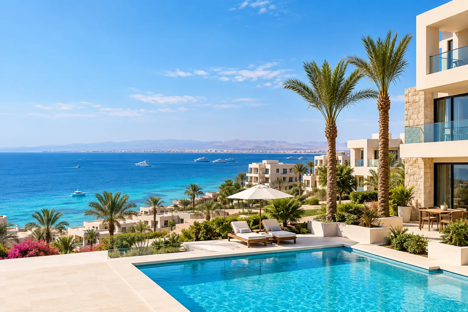 Modern residential property overlooking the Red Sea in Hurghada, Egypt