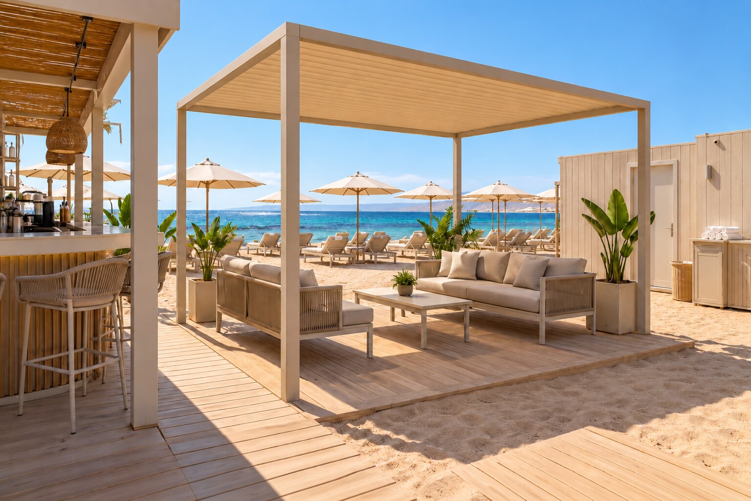 Concept of a lounge overlooking the sea