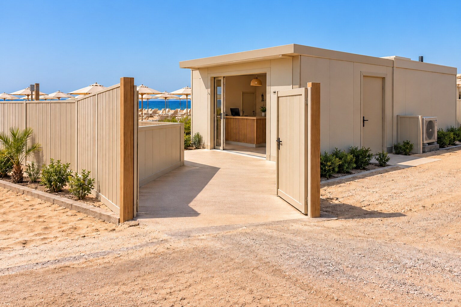 Concept of the Alternative Beach entrance and reception